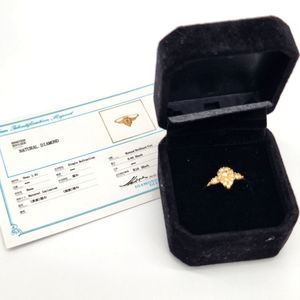 18K Yellow Gold Diamond 💎 Ring Women Sz 8 NEW with Certificate 0.40 carats NICE